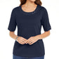 Karen Scott Top Feminino de Algodão com Argola Azul Tamanho P