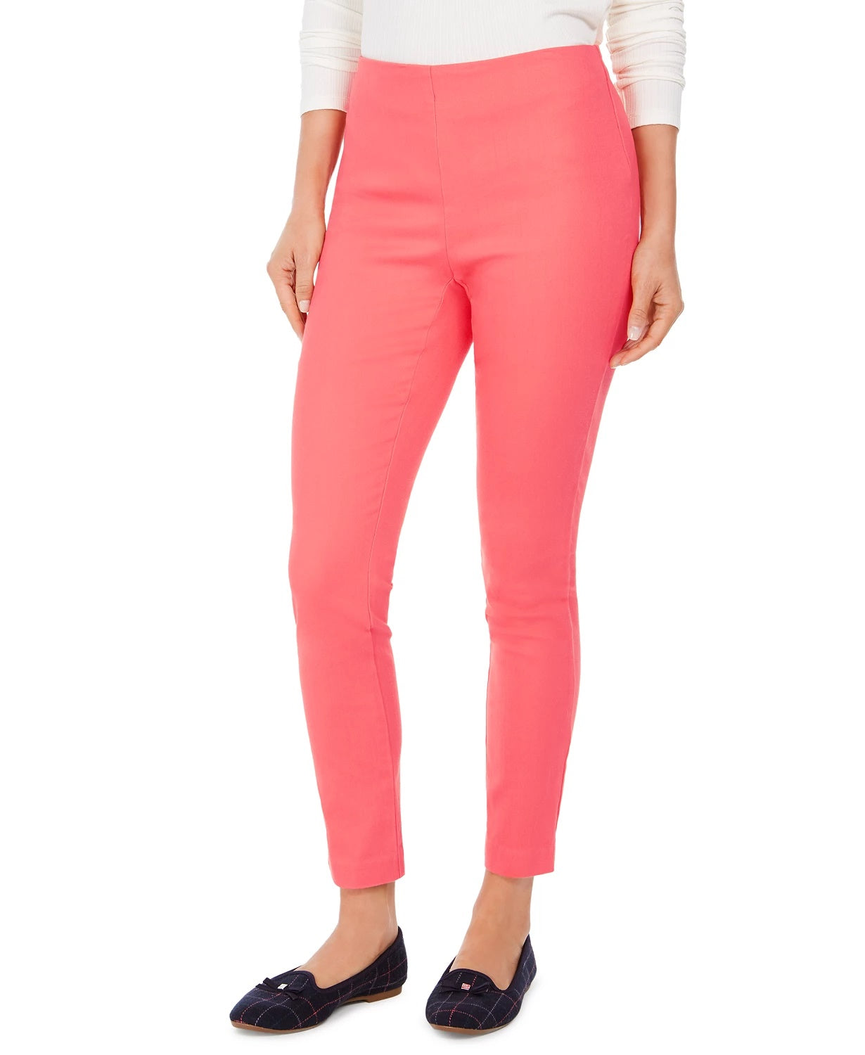 Calça curta feminina Charter Club Chelsea Twill com controle de barriga, vermelha, tamanho 18