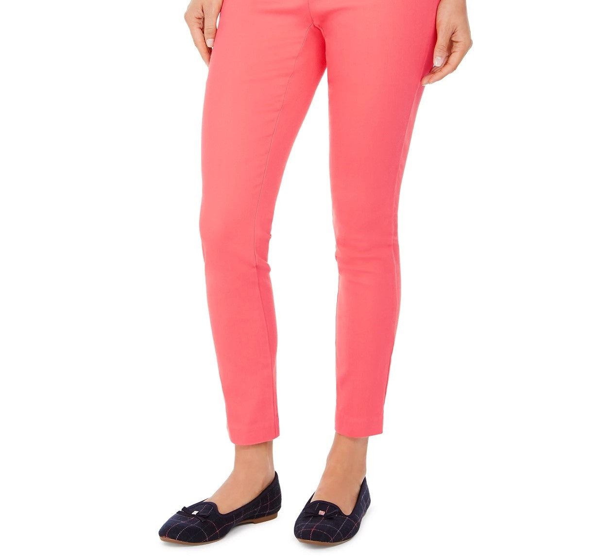 Calça curta feminina Charter Club Chelsea Twill com controle de barriga, vermelha, tamanho 18