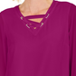 JM Collection Top Feminino com Renda e Acabamento em Ilhós Rosa Tamanho P