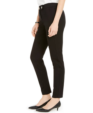 Calça skinny feminina Alfani com aba estendida, preta, tamanho 4, pequena