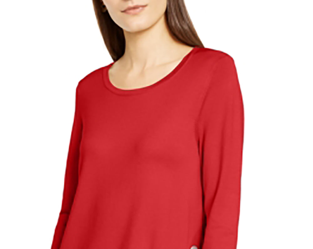 Suéter feminino Alfani com costura e ferragens, vermelho, pequeno