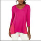 JM Collection Top Feminino Mixed Media Studs Rosa Tamanho X-Grande