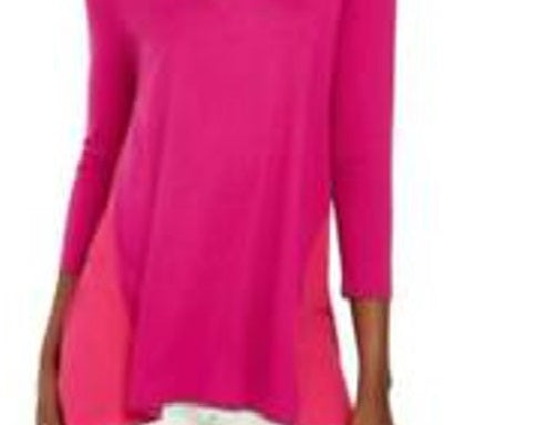 JM Collection Top Feminino Mixed Media Studs Rosa Tamanho X-Grande