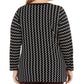 Top feminino Alfani Plus Size estampado com amarração na cintura, preto, tamanho 1X