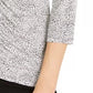 Blusa feminina Alfani com estampa mista e franzido na frente, preta, tamanho pequeno médio