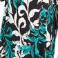 JM Collection Blusa feminina estampada com decote redondo, verde, tamanho pequeno