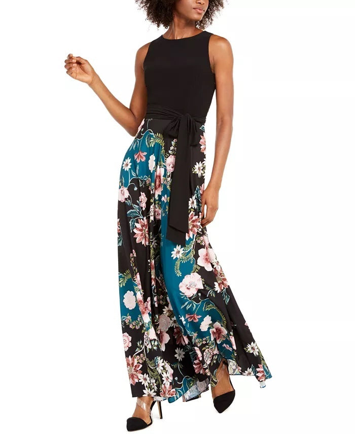 Vestido longo feminino pequeno 2 em 1 com decote em V e costas abertas, preto, tamanho 0P, da INC International Concepts
