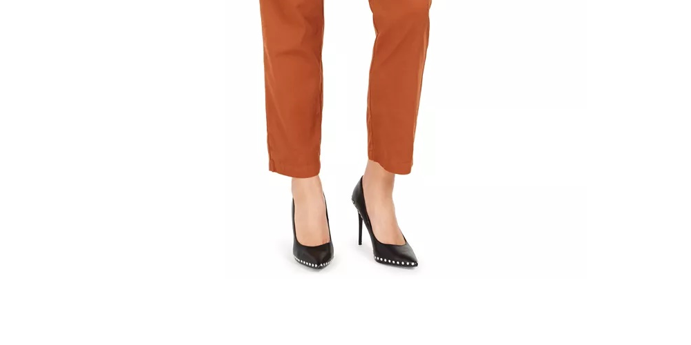 Calça feminina Bar III Becca Tilley X Paperbag Waist Laranja Tamanho Grande