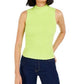 Regata feminina Bar III Becca Tilley x Mock-Neck Sweater Verde Tamanho Médio