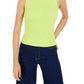 Regata feminina Bar III Becca Tilley x Mock-Neck Sweater Verde Tamanho Médio
