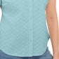 Camisa feminina Karen Scott de algodão bordada, azul, tamanho pequeno