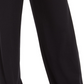Calça feminina estilo &amp; co, perna larga, cintura amarrada, preta, tamanho extrapequeno