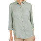 Camisa feminina Charter Club de tencel liso, verde, tamanho X-S