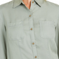 Camisa feminina Charter Club de tencel liso, verde, tamanho X-S