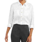 Camisa feminina Charter Club de tencel lisa, branca, tamanho extragrande