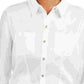 Camisa feminina Charter Club de tencel lisa, branca, tamanho extragrande