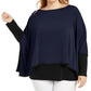 Alfani Women's Plus Layered Look Poncho Top Azul Tamanho 1X