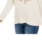 Moletom feminino com estampa metálica estilo &amp; co, bege, tamanho grande