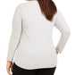 Blusa feminina de manga comprida com detalhes em estilo e co, cinza, tamanho 2X