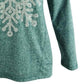 Moletom feminino com estampa de floco de neve estilo &amp; co, verde, tamanho médio