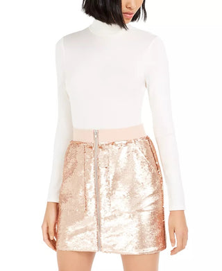 Body feminino Bar III Becca Tilley X gola alta, branco, tamanho grande