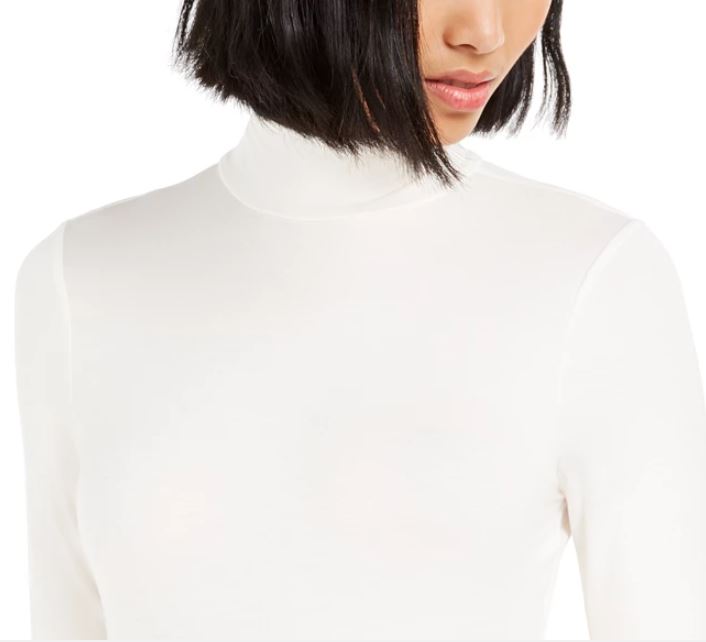 Body feminino Bar III Becca Tilley X gola alta, branco, tamanho grande