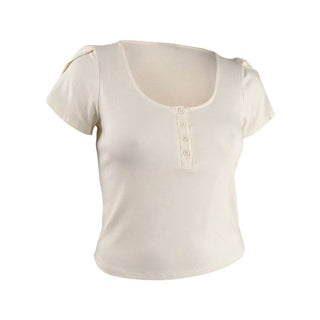 Blusa Henley com manga tulipa Becca Tilley X para mulheres Bar III, branca, tamanho grande