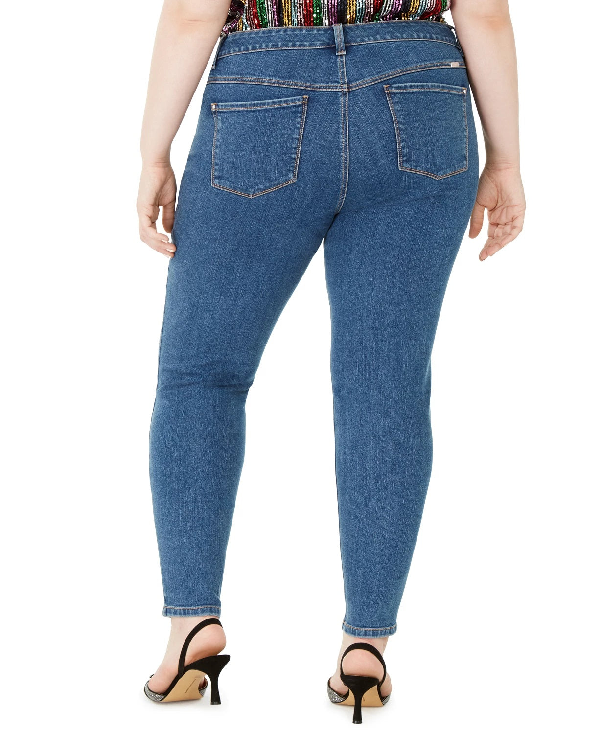 Calça jeans skinny feminina plus size com bolinhas, da INC International Concepts, azul, tamanho 18W