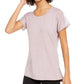 Camiseta feminina Ideology com acabamento em malha roxa, tamanho grande
