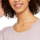 Camiseta feminina Ideology com acabamento em malha roxa, tamanho grande