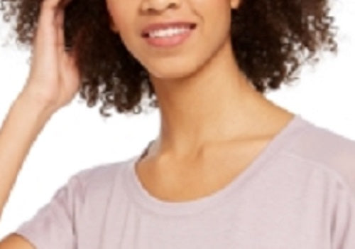 Camiseta feminina Ideology com acabamento em malha roxa, tamanho grande