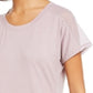 Camiseta feminina Ideology com acabamento em malha roxa, tamanho grande