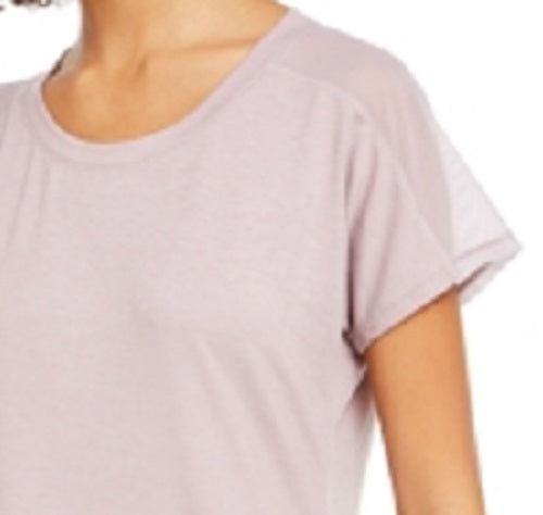 Camiseta feminina Ideology com acabamento em malha roxa, tamanho grande