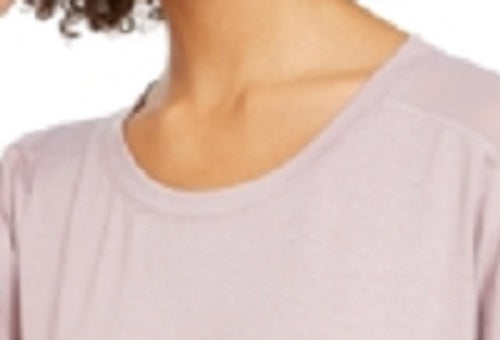 Camiseta feminina Ideology com acabamento em malha roxa, tamanho pequeno