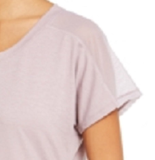 Camiseta feminina Ideology com acabamento em malha roxa, tamanho pequeno