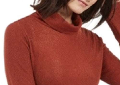 Blusa feminina listrada laranja com gola alta e manga comprida, tamanho XX-G da INC International Concepts