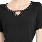 Karen Scott Top Feminino com Tachas e Decote em V Preto Tamanho P
