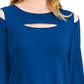 Blusa feminina Alfani com recorte frontal e ombros descobertos, azul, tamanho médio