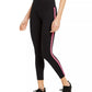 Leggings femininas listradas pop de cintura alta da Ideology, pretas, tamanho X-S