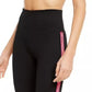 Leggings femininas listradas pop de cintura alta da Ideology, pretas, tamanho X-S