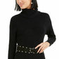 Vestido suéter com cinto feminino Bar III, preto, tamanho extragrande