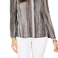 Blusa listrada com manga sino feminina Style &amp; Co, preta, tamanho X-S