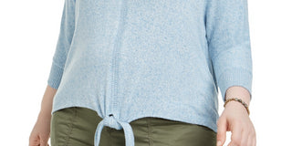 Suéter feminino com bainha amarrada, estilo &amp; co, roxo, tamanho 1X