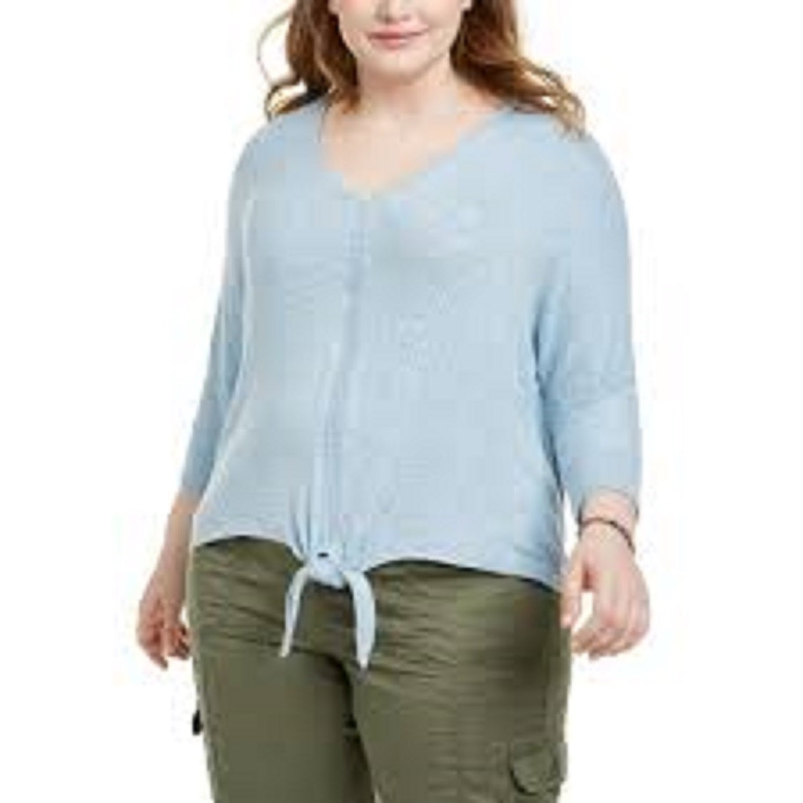 Suéter feminino plus size com amarração na bainha, roxo, tamanho 3X