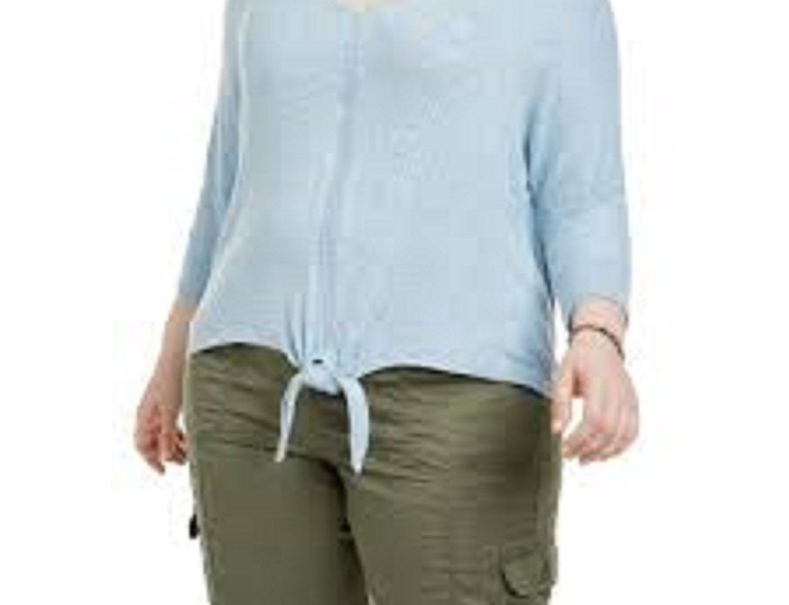 Suéter feminino plus size com amarração na bainha, roxo, tamanho 3X