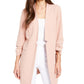 Blazer Alfani Feminino com Mangas Franzidas e Frente Aberta, Rosa, Tamanho Grande
