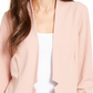 Blazer Alfani Feminino com Mangas Franzidas e Frente Aberta, Rosa, Tamanho Grande