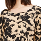 Blusa feminina Alfani com bainha pontuda estampada, bege, tamanho grande