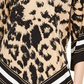 Blusa feminina Alfani com bainha pontuda estampada, bege, tamanho grande